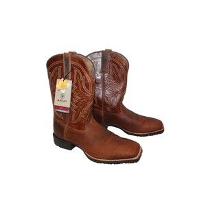 Ariat Men's Toe 11" Hybrid Ranchwork Boots Sorrel Crunch Rustic Red‎ NEW 15